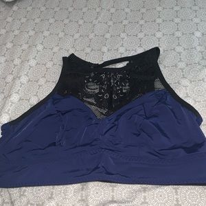 Navy Detailed lace bralette